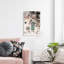 Minimalist Landscape Canvas Wall Art: Modern Greece Island City Picture Relaxing Blooming Pink Flowers Painting Warm Green Door Building Prints Calming Town Scenery Artwork for Bedroom