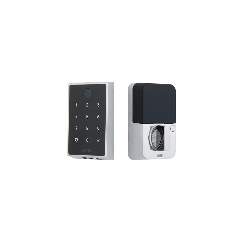 Emtek EMPowered 2 touches sans clé, avec Bluetooth et pêne dormant,, Chrome poli