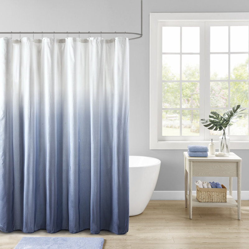 Rideau de douche à imprimé ombré Ara, Bleu