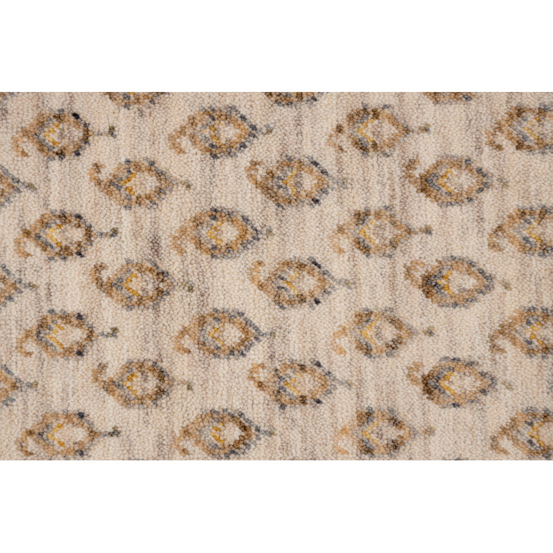 Nahili Machine Woven Wool Beige Rug, Rectangle 160 x 225cm