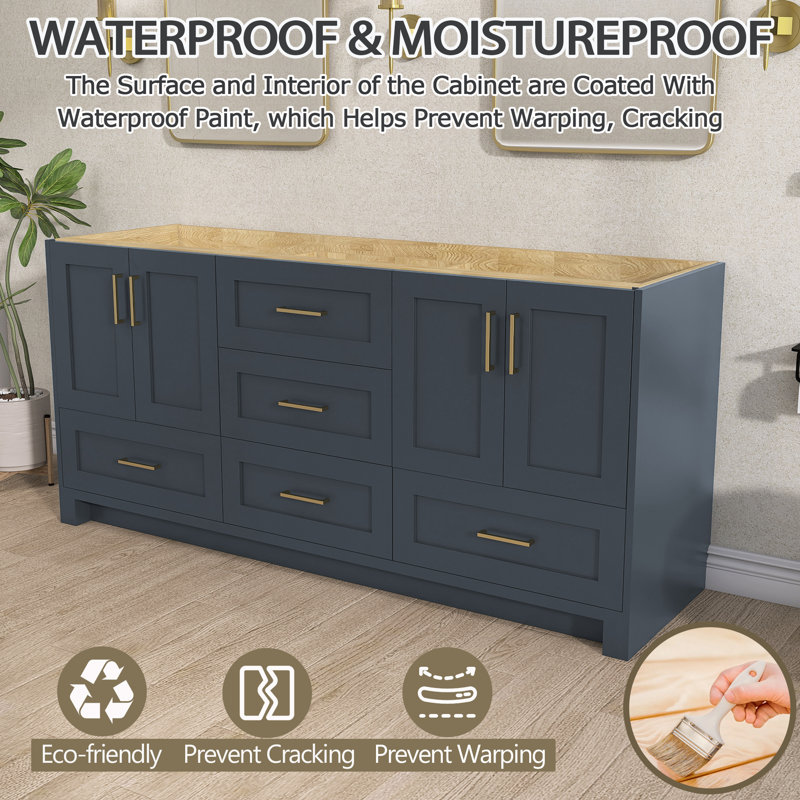 Ensemble de meuble-lavabo autoportant 72 po avec lavabo double 72 po