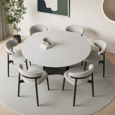 Wabi-sabi aesthetic dining table and chair