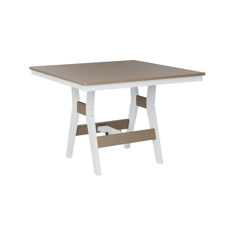 Table carrée à hauteur de comptoir Bulger, H 35,5 po x l 44 po x P 44 po, Bois vieilli