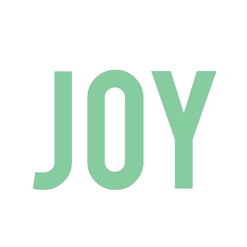 Joy 3, art textuel sur toile tendue, H 36 po x l 36 po