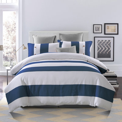 Cotton Sateen Striped Duvet Cover