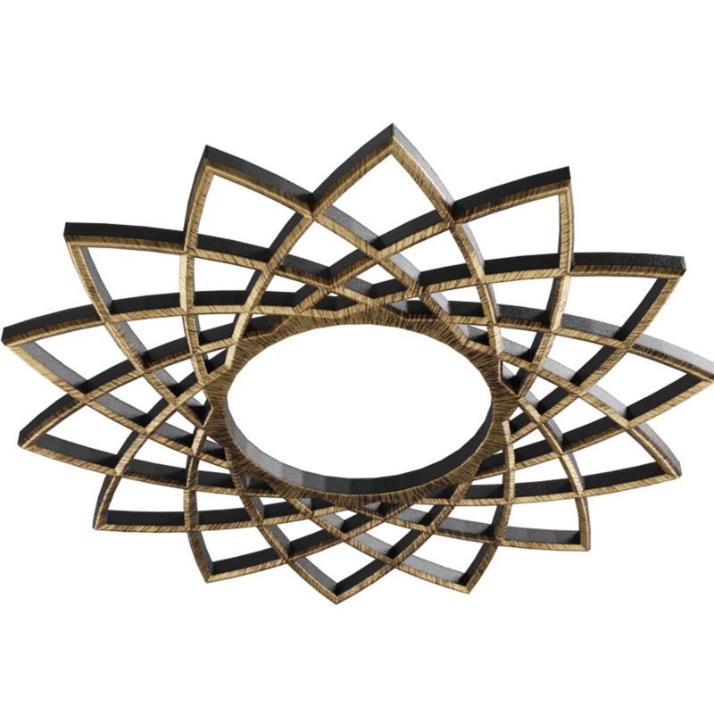 Médaillon de plafond en PVC de qualité architecturale Eleanor de 22 po x P 8 1/2 po x P 3/4 po, H 22 po x l 22 po x P 0,75 po