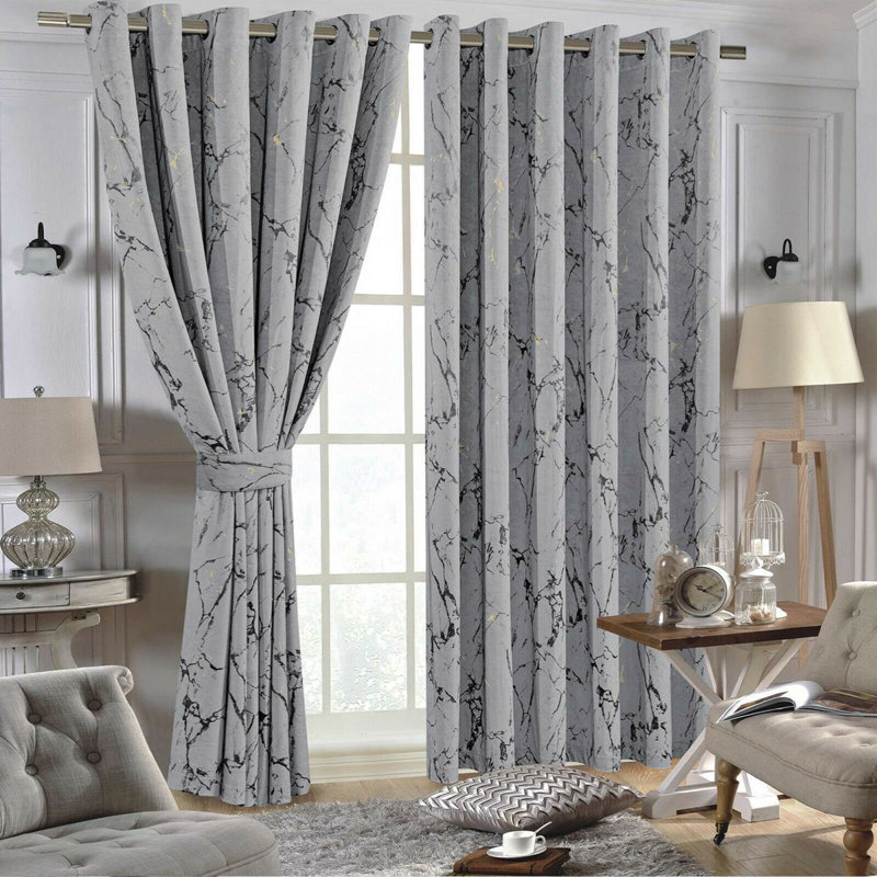 Rogers Velvet Room Darkening Curtain Pair, 168 x 183 cm, Navy Blue