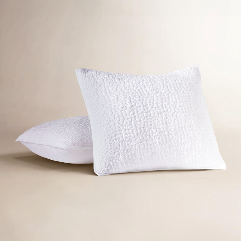 Pebbled Handstitched Organic Sham, Alpine White