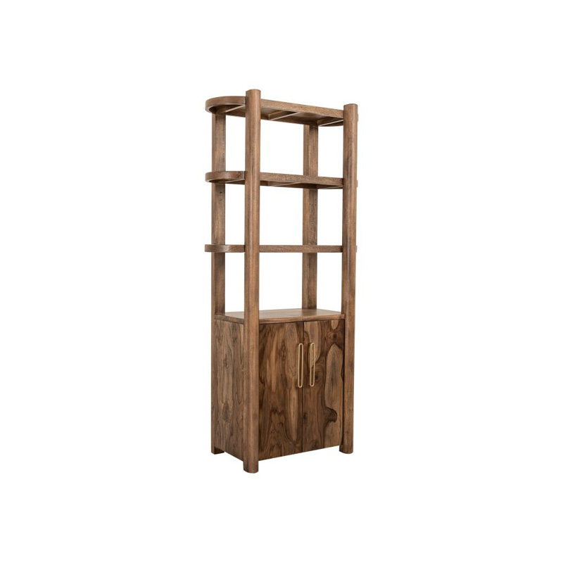 Balam 2 portes, pilier 3 tablettes, brun, Marron clair