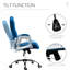 Fauteuil de travail, velours bleu, hauteur et inclinaison réglables, roues pivotantes, dossier pour un confort durable Fauteuil de bureau en velours, hauteur, fonction d'inclinaison, soutien, confort durable
