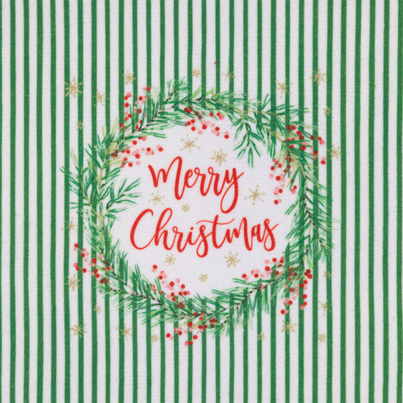Solid And Striped Merry Christmas Kitchen Tea Towels - 26" - Set Of 2