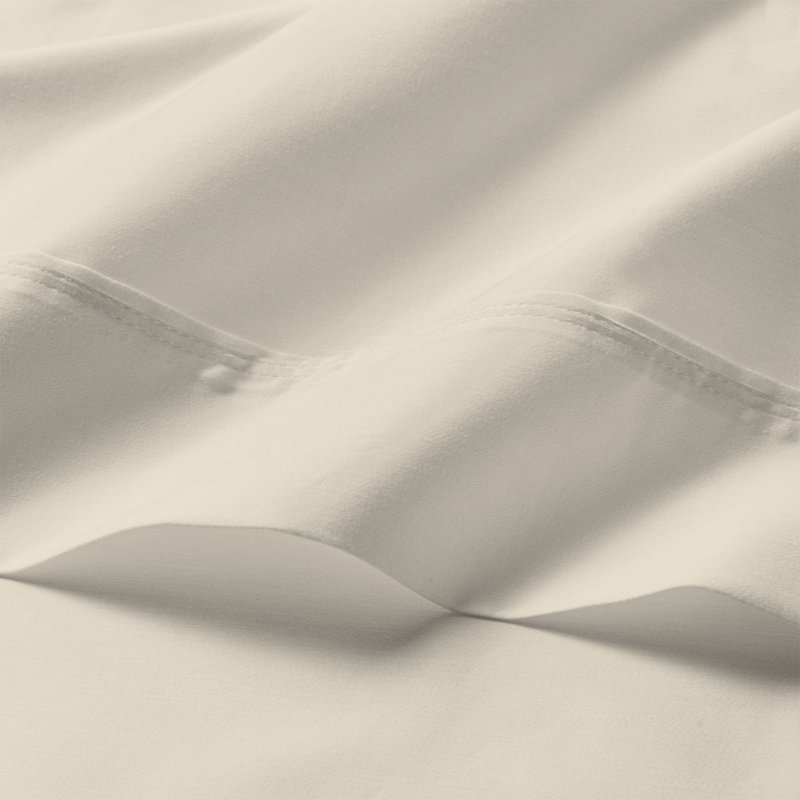 100% Cotton Lightweight Percale Weave Sheet Set, Twin Sheet Set with 1 Pillowcase, Ivory