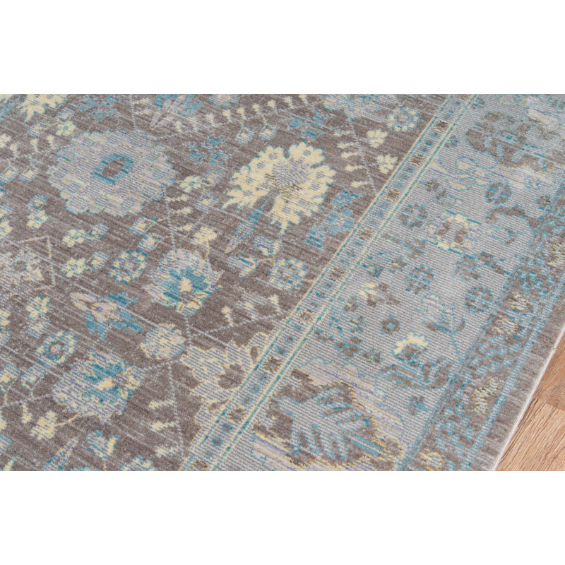 Tapis oriental gris foncé Lorrika, Rectangle 2 pi 3 po x 3 pi 9 po