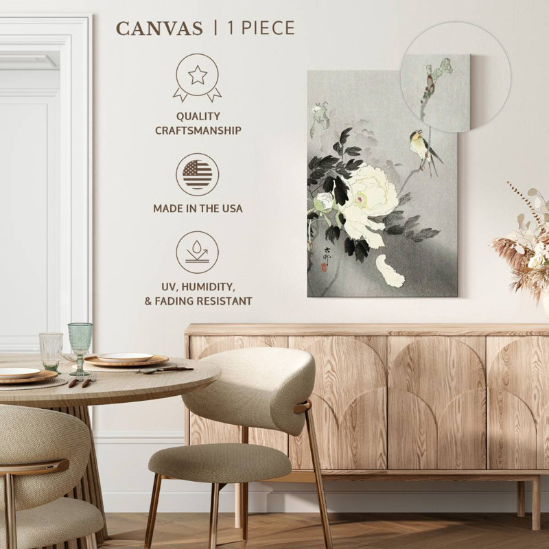 Brampt Swallow With Peony, 36" H x 24" W