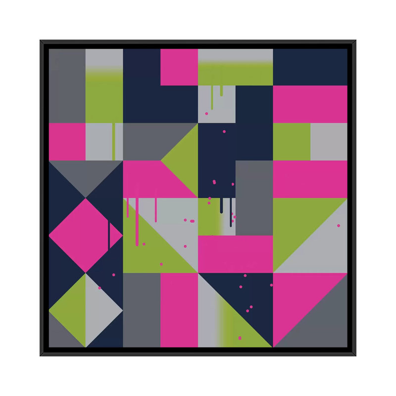 « 80 », impression sur toile, H 18 po x l 18 po x P 1,5 po, Toile avec cadre noir, Pas de tapis