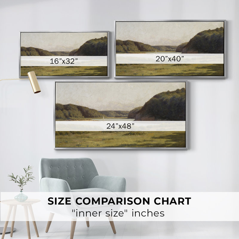 Série paysage - DCCDXIV - Toile tendue avec châssis, prête à accrocher, Argent argent, H 17 po x l 33 po