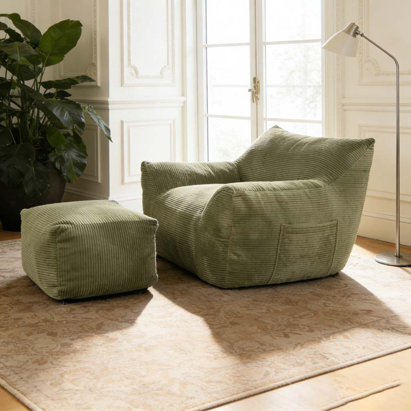 Bean Bag Chair, Oversized Comfy Beanbag, Green