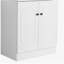 Lavabo de salle de bain autoportant de 30 pouces avec lavabo en résine blanche et 2 portes d'armoire à fermeture en douceur-120406490