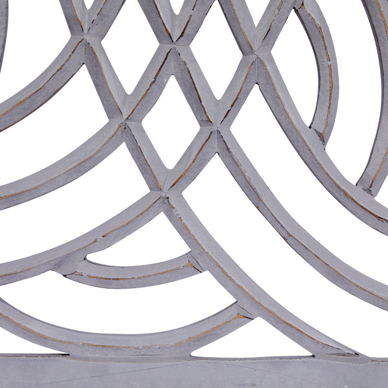 Ensemble de décorations murales en bois sculpté à la main gris clair