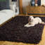 Tapis en coton tissé à la main de couleur unie brun foncé Arik-282496378