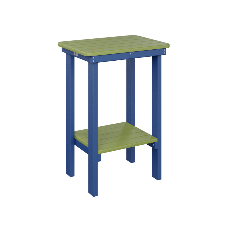 Berlin Gardens Rectangular End Counter Table, Kiwi Green, Pacific Blue