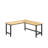 72" L-shaped Heavy Duty Workbench with Solid Wood Top
