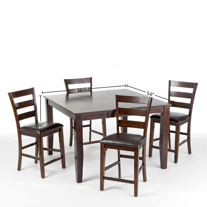 Extendable Solid Wood Dining Table, Brown