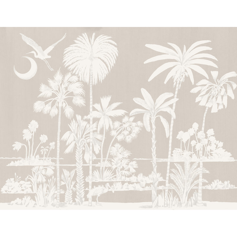Murale Charleston Marsh Breeze par Megan Molten, PVC, Beige
