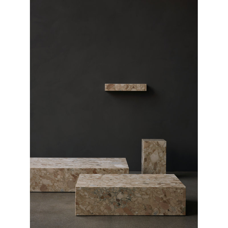 Plinth Marble Coffee Table, Kunis Breccia