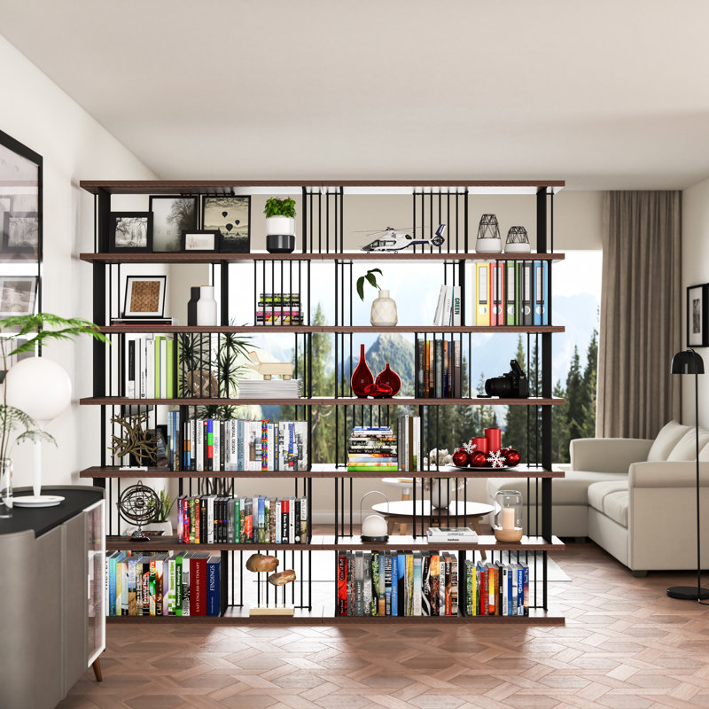 Noractur Iron Standard Bookcase, (6 Shelves) 86.8" H x 94.4" W x 11.8" D