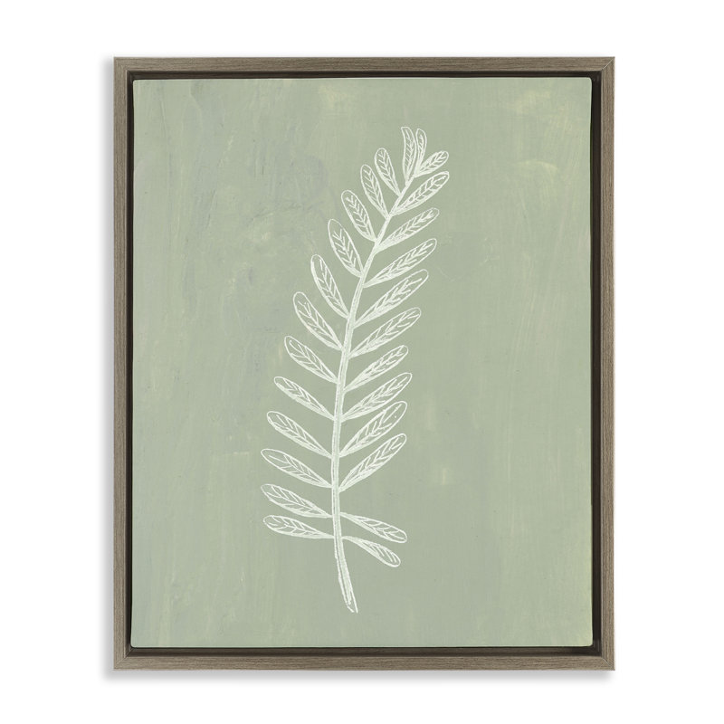 «Simple Fern Impression» par Patricia Pinto, H 21 po x l 17 po, Cadre flottant métallique doré
