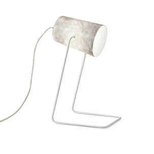 Metal Table Lamp, White/White