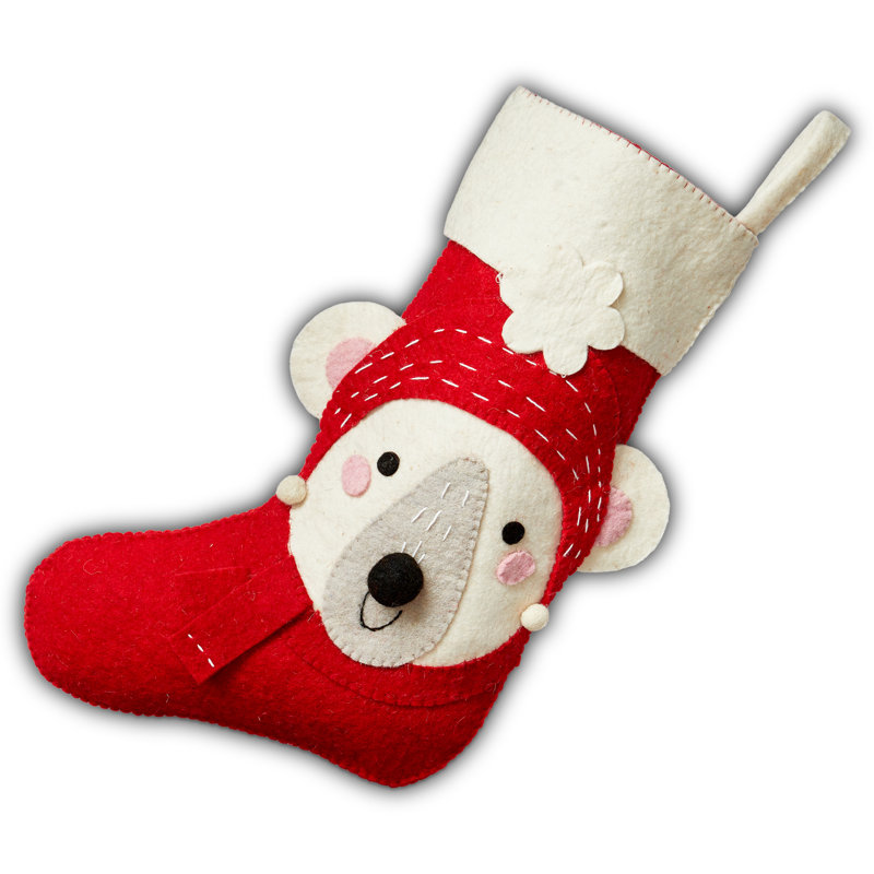 Polar Bear Felt Stocking Christmas