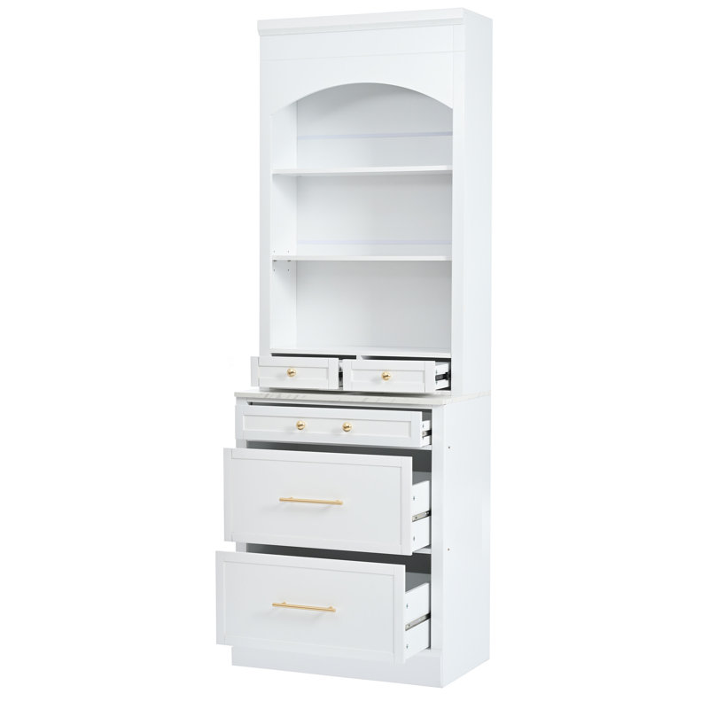 [Vidéo d'assemblage fournie] Garde-manger de 83,7 pouces de hauteur moderne TopMAX, Blanc