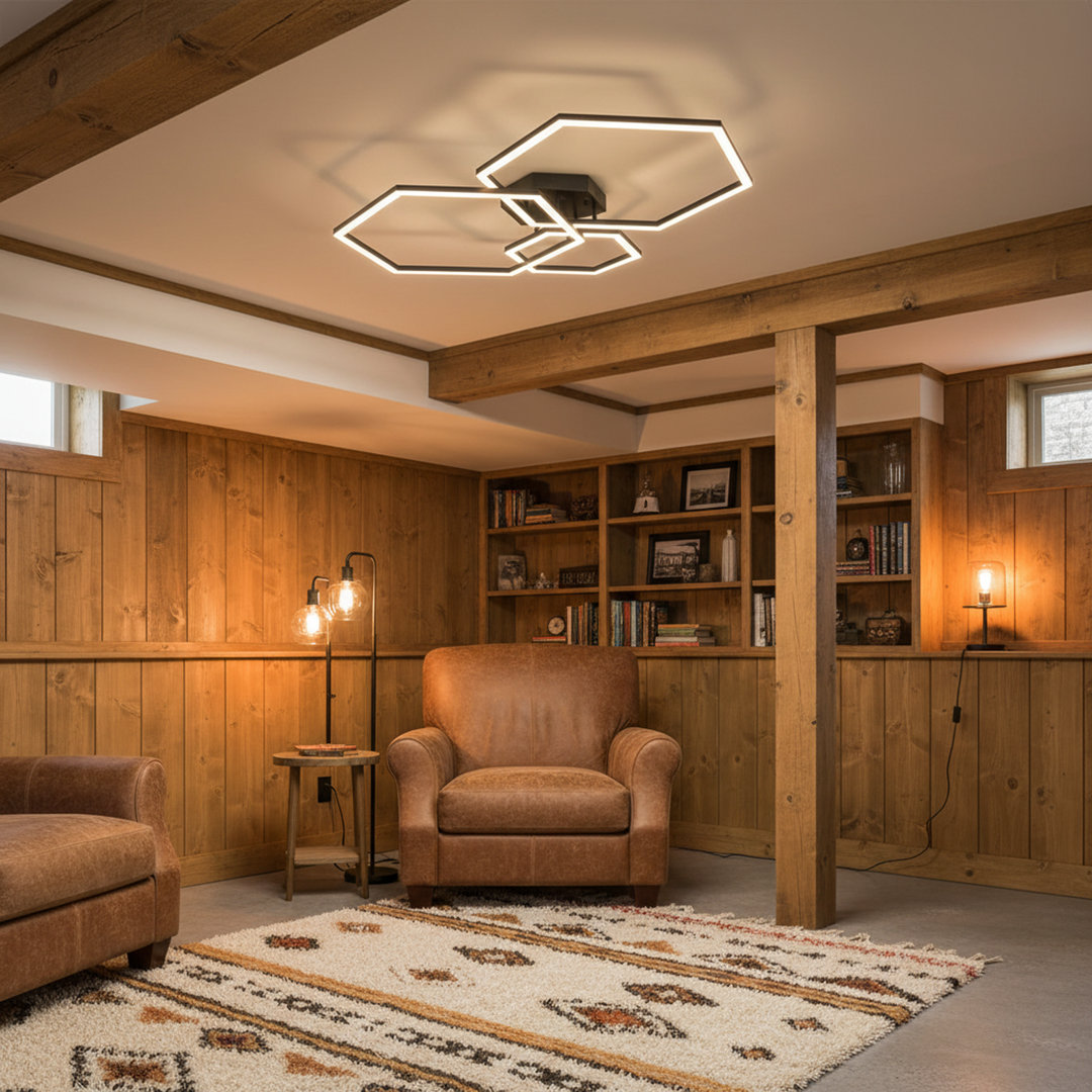 Vitolds 3-Light 40.2" LED Flush Mount Unique with Remote Control Orren Ellis