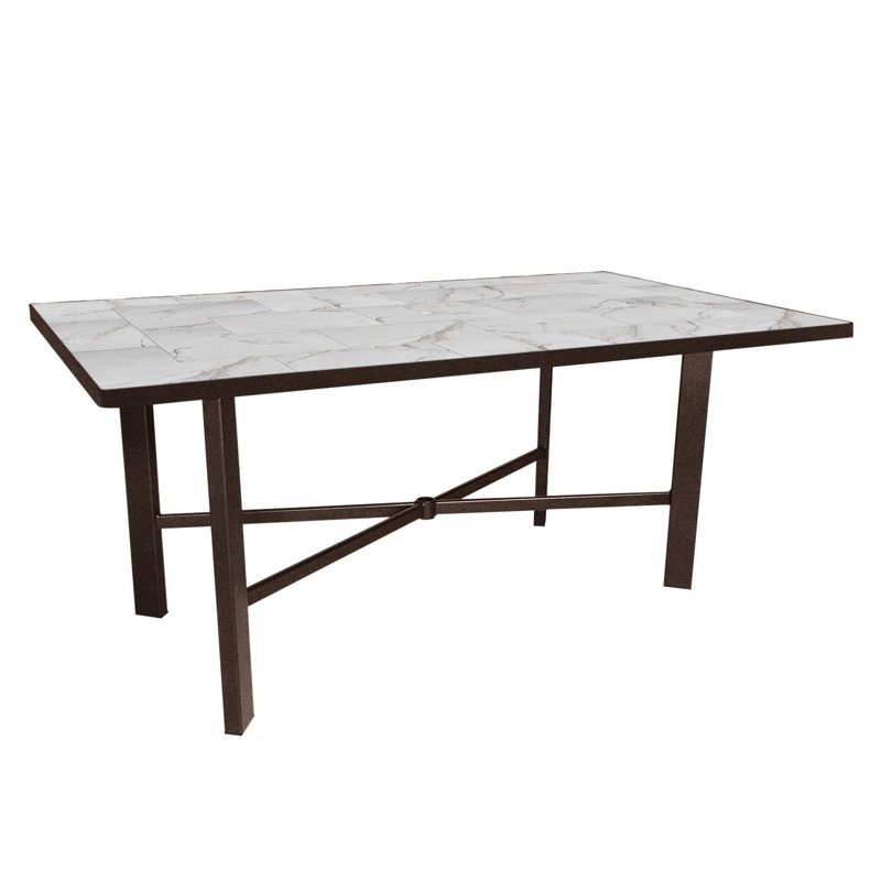 Outdoor Rectangle Dining Table, Pallazo White, Copper Creek