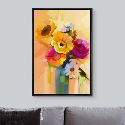 Multicolore, fleurs de marguerites lumineuses colorées, art moderne multicolore