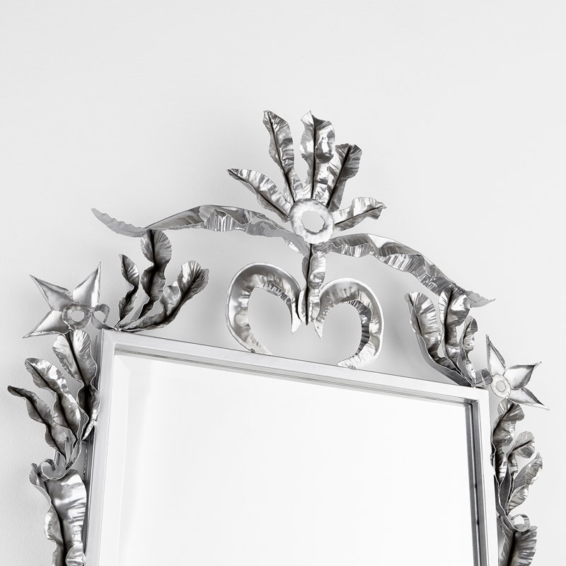 Elegant Burgess Silver Iron Rectangular Wall Mirror