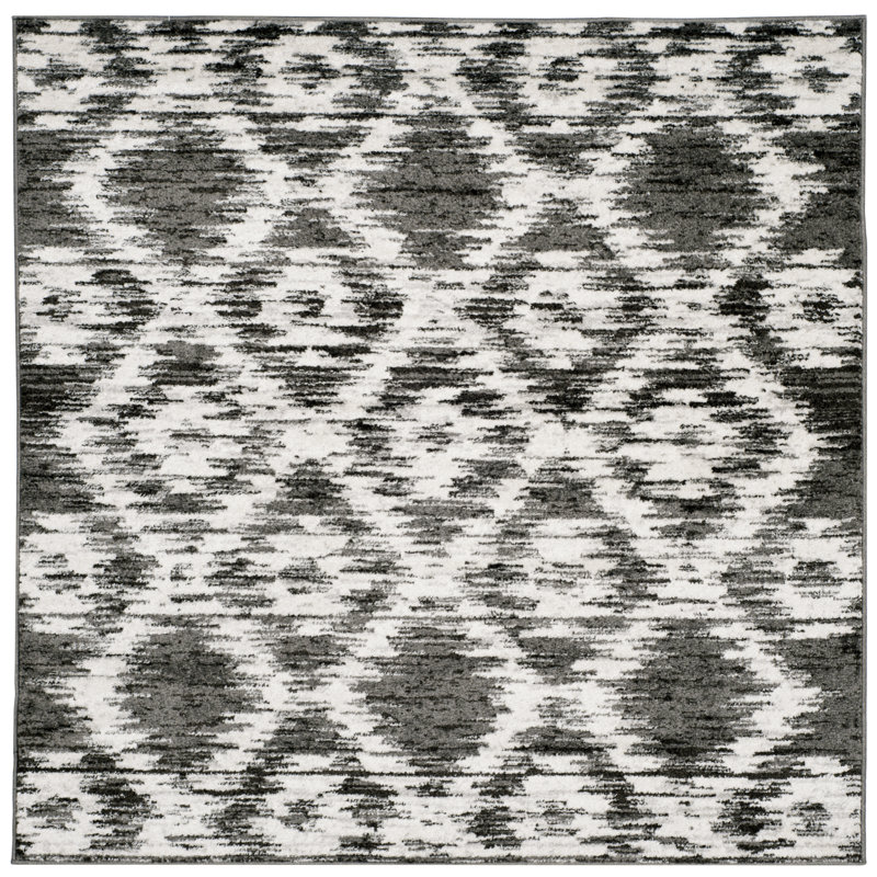 Tapis ivoire / gris anthracite Bethlyn, Carré 4 pi