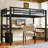 Metal Twin Size Loft Bed with Power Outlet and LED Lighted, Space-Saving, Noise Reduced