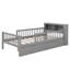 Lit plateforme simple pour enfant avec support de tête de lit, deux tiroirs sous le lit, trois barrières de sécurité pour plus de sécurité-1672525047