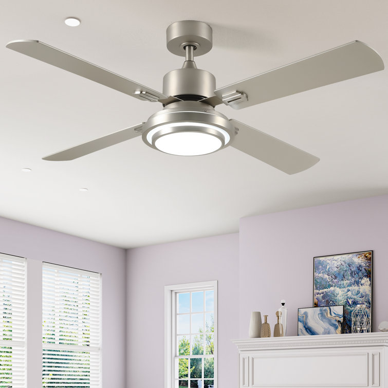 Ebern Designs 52”Modern Ceiling Fan With Light And Remote Control