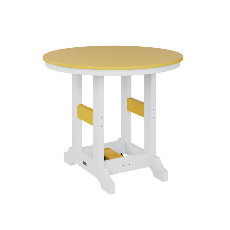 Table de salle à manger à hauteur de comptoir ronde de 38 po Berlin Gardens Garden Classic, Jaune soleil levant