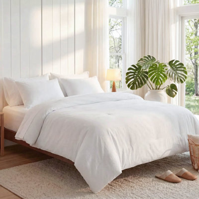 Queen Size All Season 6-Piece Bed Sheet Set, Polycotton Blend, Modern Blended Comfort Bedding Set - White