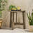 Space-Saving Half-Round Folding Acacia Wood Bistro Table for Patio Balcony, Grey Finish