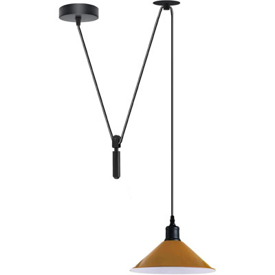 Industrial Pendant Light Metal Cone Shade Adjustable 2M Cord Hanging Ceiling Lamp E26 for Kitchen Island Dining Room Bedroom Lighting