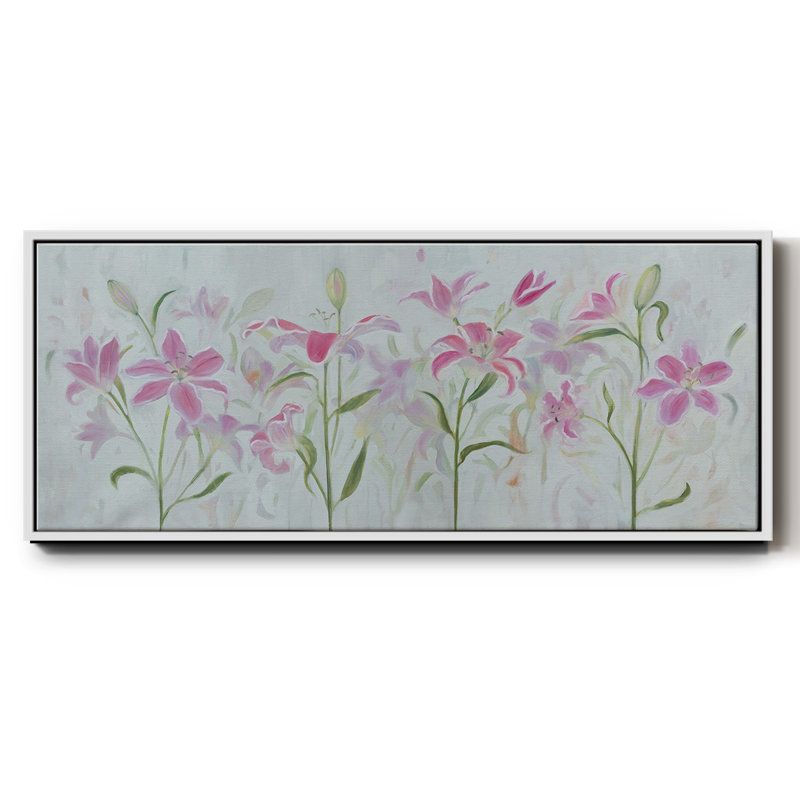 Dancing Pink Trio III - toile encadrée, H 8 po x l 20 po
