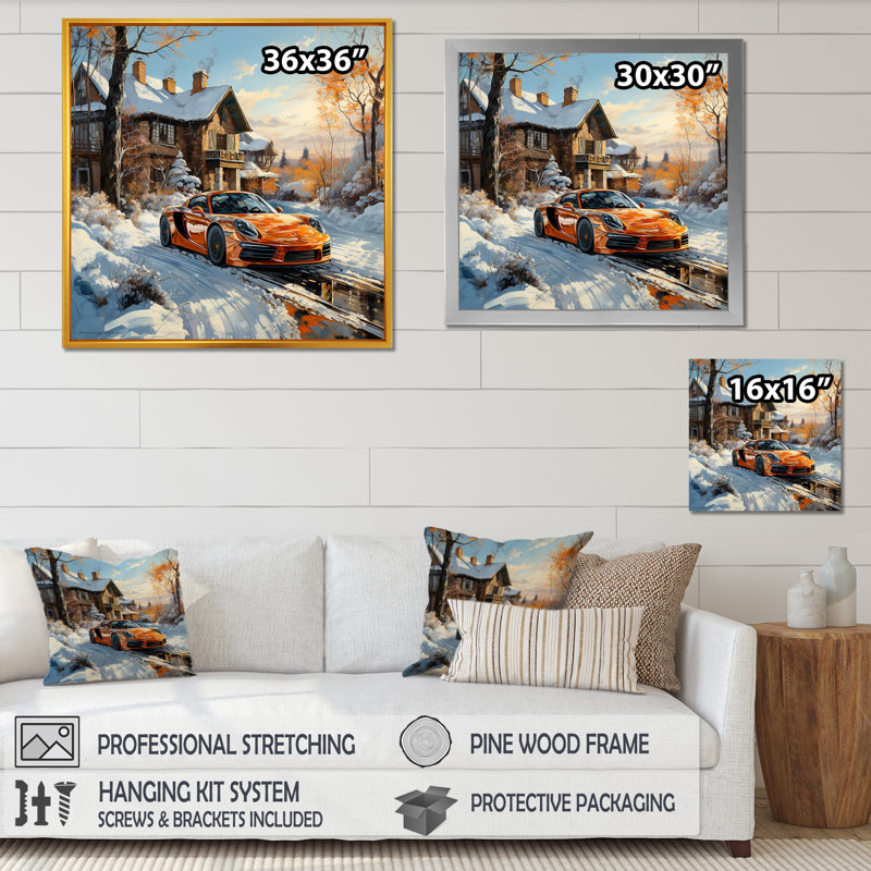 Exotic Car Charm In Winter  - Car Exotic Canvas Prints, Toile tendue, H 36 po x l 36 po x P 1,5 po