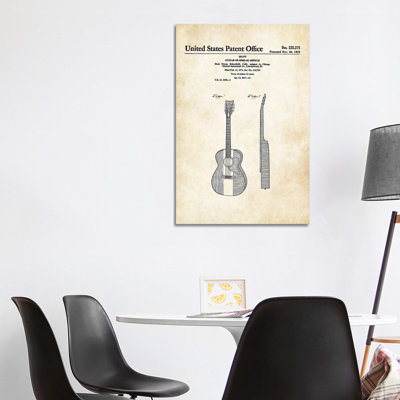 Buck Owens Acoustic Guitar by Patent77 - Wrapped Canvas Gallery-Wrapped Canvas Giclée