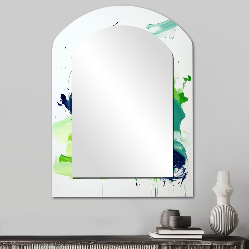Miroir mural vert et bleu, 34 po x 25 po